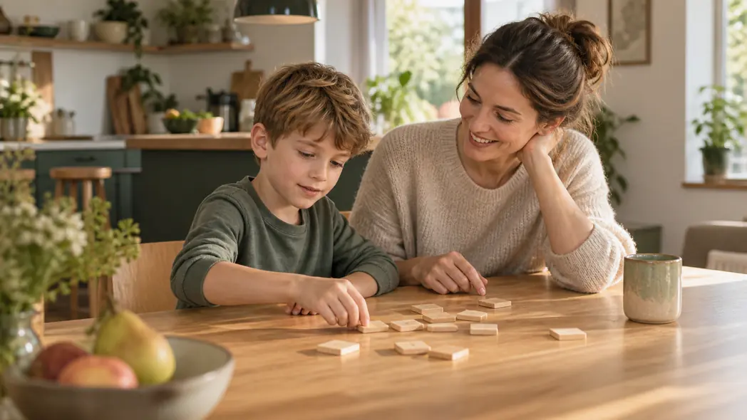 Discovering new words together at a work table